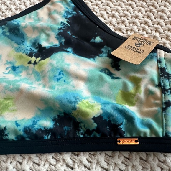 PINK by Victoria Secret NEW Swim Bikini Set Top & Bottom Blue Tie Dye Sz XXL - Picture 3 of 9